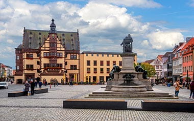Market and City Hall in Schweinfurt, Germany 